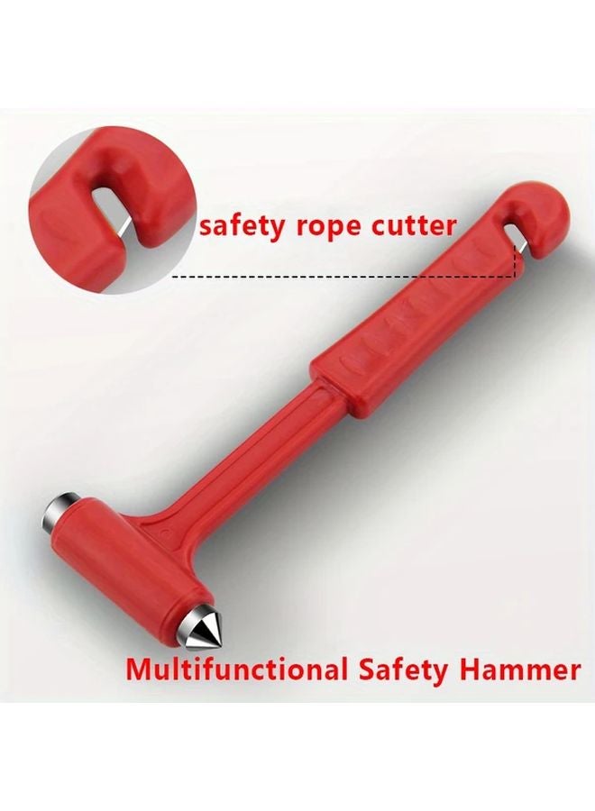 2 In 1 Emergency Car Safety Hammer Seatbelt Cutter And Window Breaker Red Silicone 1pc - Image 1